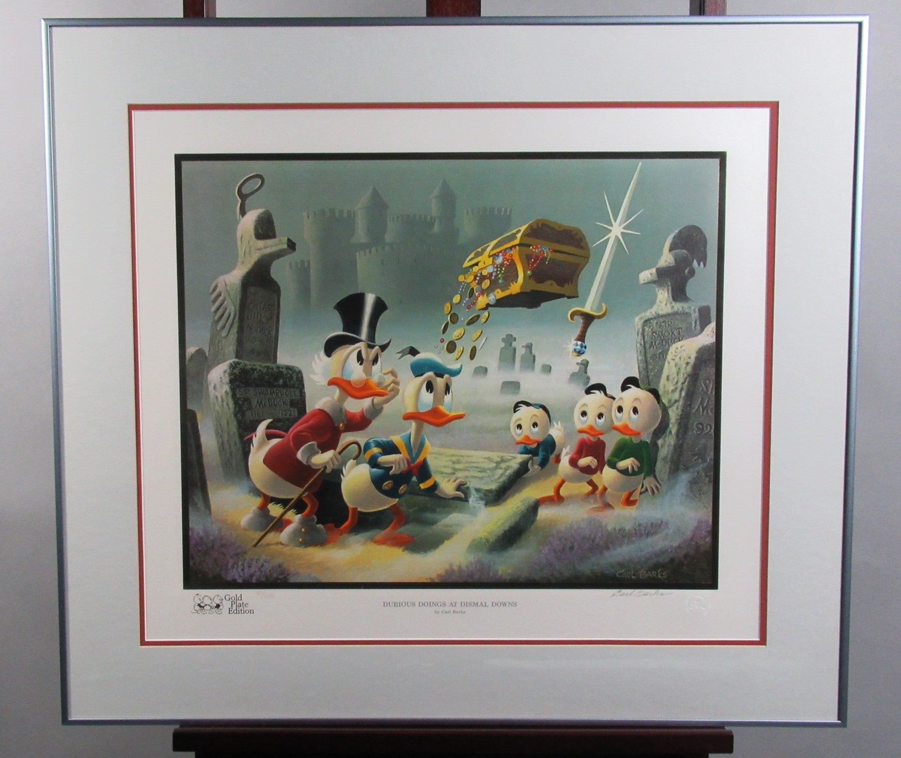 Donald Duck and Uncle Scrooge Dubious Doings At Dismal Downs Carl Barks Signed Gold Plate Edition